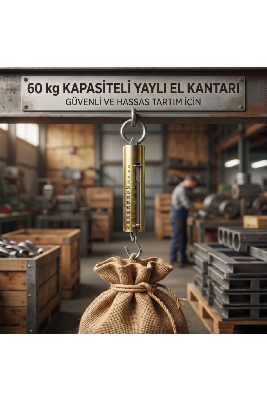 Büyük Yaylı Demir El Kantarı - 60 KG Kapasiteli - Mekanik El Terazisi