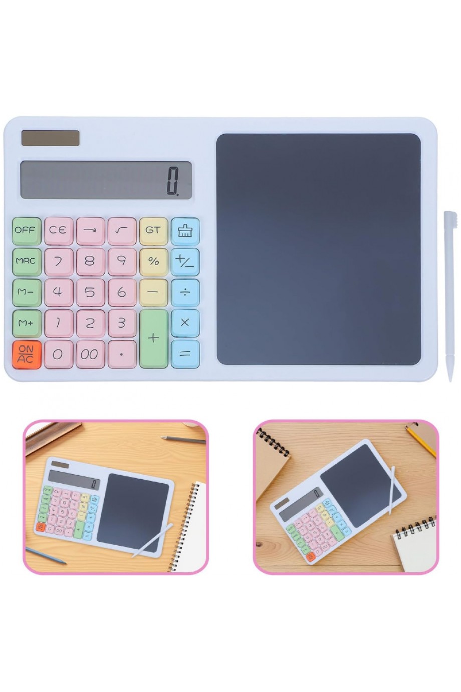 12 Haneli Hesap Makinesi - LCD Yazı Tahtalı - Dijital Kalemli