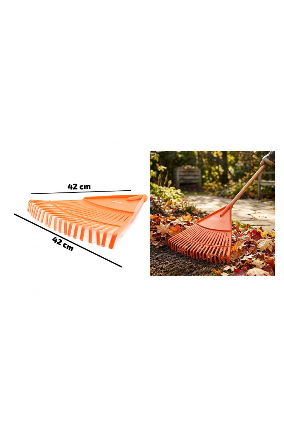 20 Dişli Yaprak Tırmığı - Plastik - 42 cm Genişlik