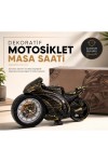 Motosiklet Tasarımlı Masa Saati - Dekoratif Hediyelik - Dayanıklı Malzeme