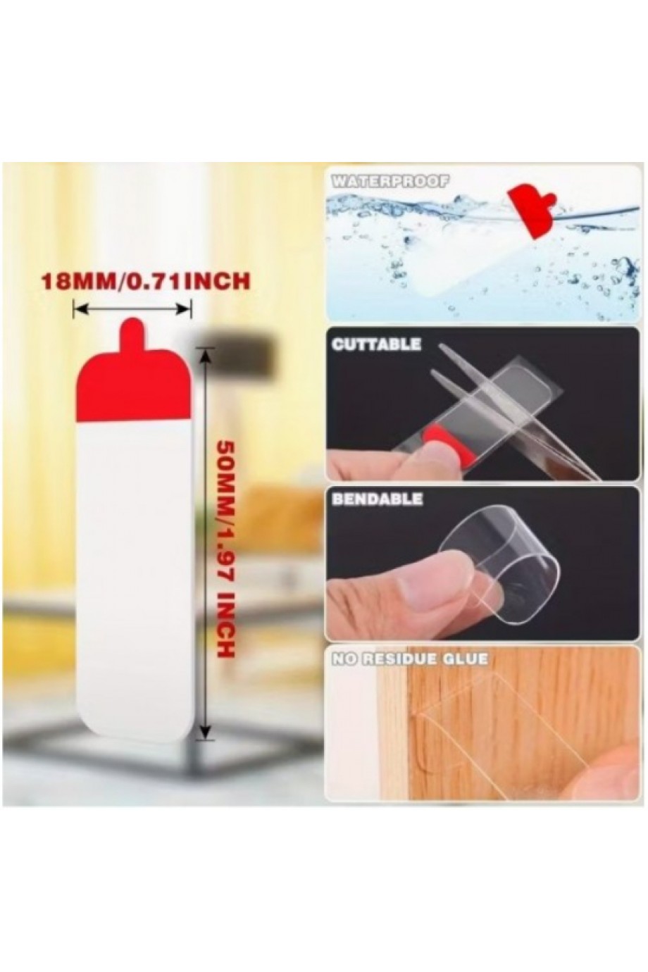 60 Parça Kolay Açılır Güçlü Çift Taraflı Bant 18mmx50mm 60 Parça Kolay Açılır Güçlü Çift Taraflı Bant 18mmx50mm