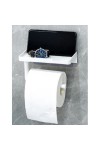 Tuvalet Kağıdı Askılığı - Raflı ve Yapışkanlı - Matkapsız Banyo Aksesuarı
