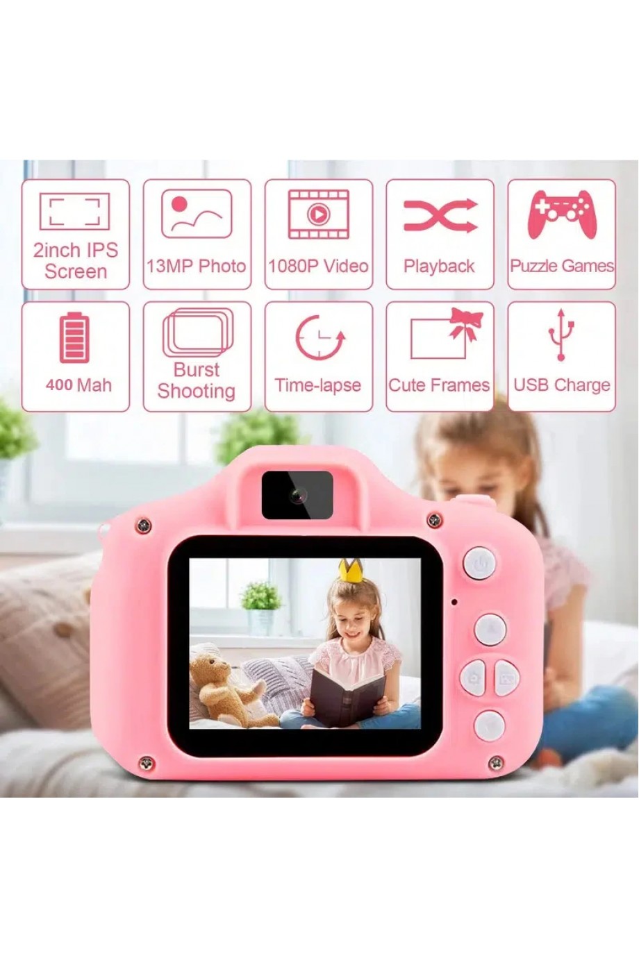 Mini Kamera Fotoğraf Makinesi Pembe