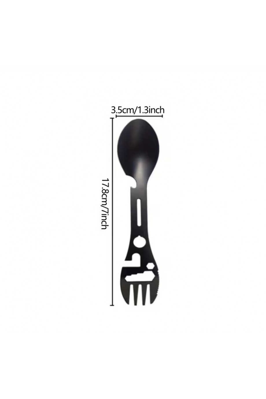 2'li Paket Taktiksel Spork Kaşık Çatal - 5 Fonksiyonlu - Paslanmaz Çelik