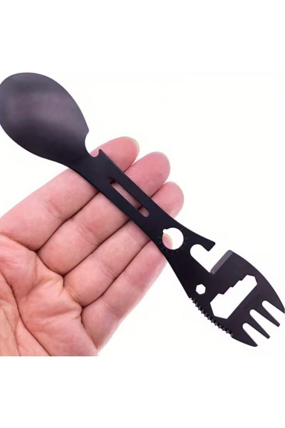 2'li Paket Taktiksel Spork Kaşık Çatal - 5 Fonksiyonlu - Paslanmaz Çelik
