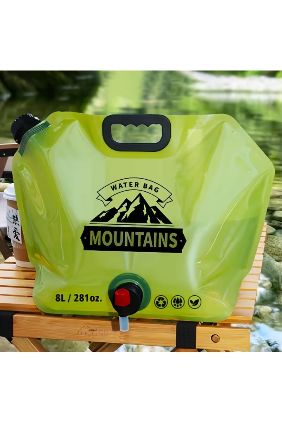 8 Litre Katlanabilir Musluklu Su Kabı - Kamp ve Doğa - Taşıma Kulplu