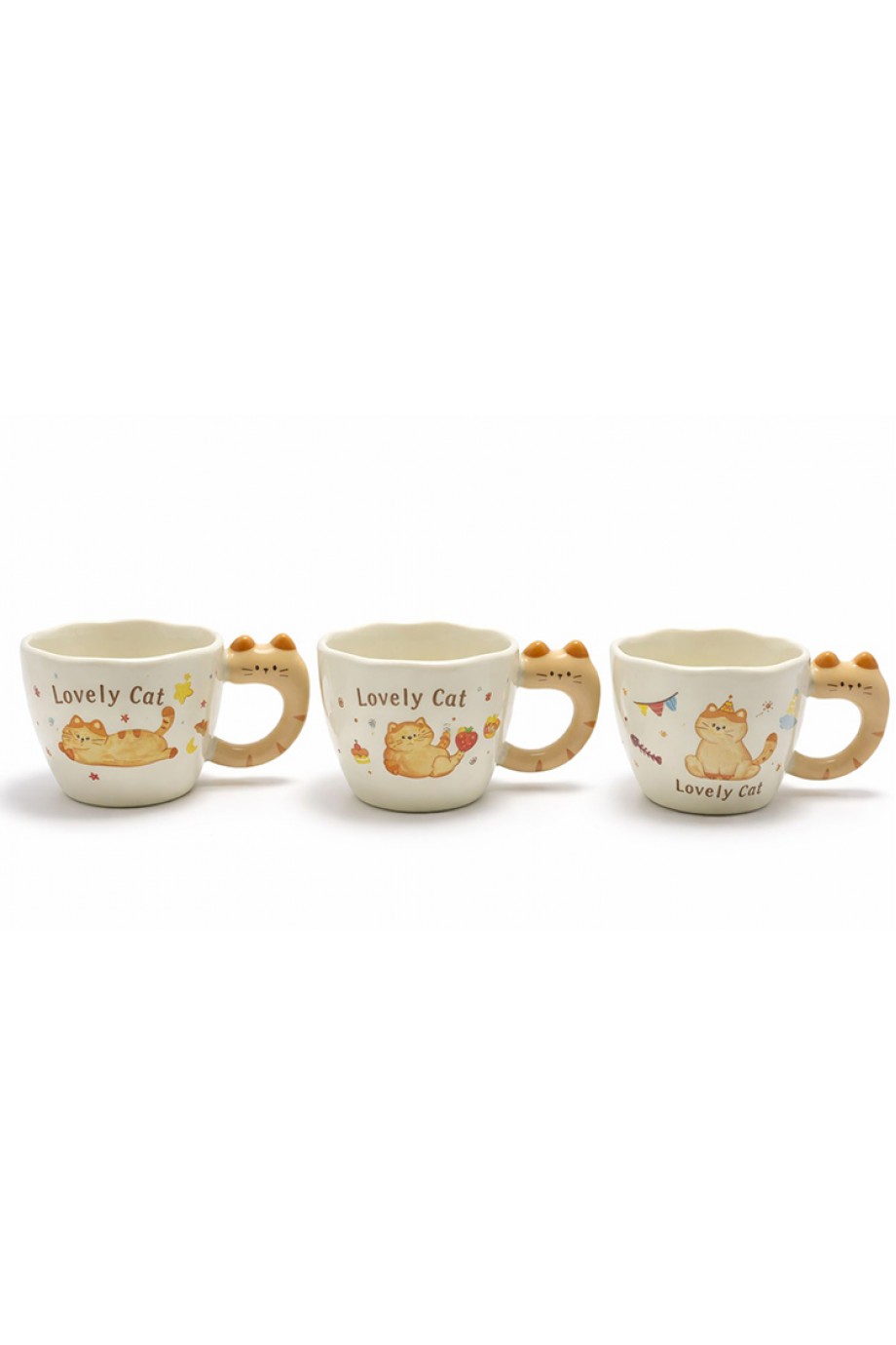 3D Kedi Kuyruk Detaylı Kupa Bardak