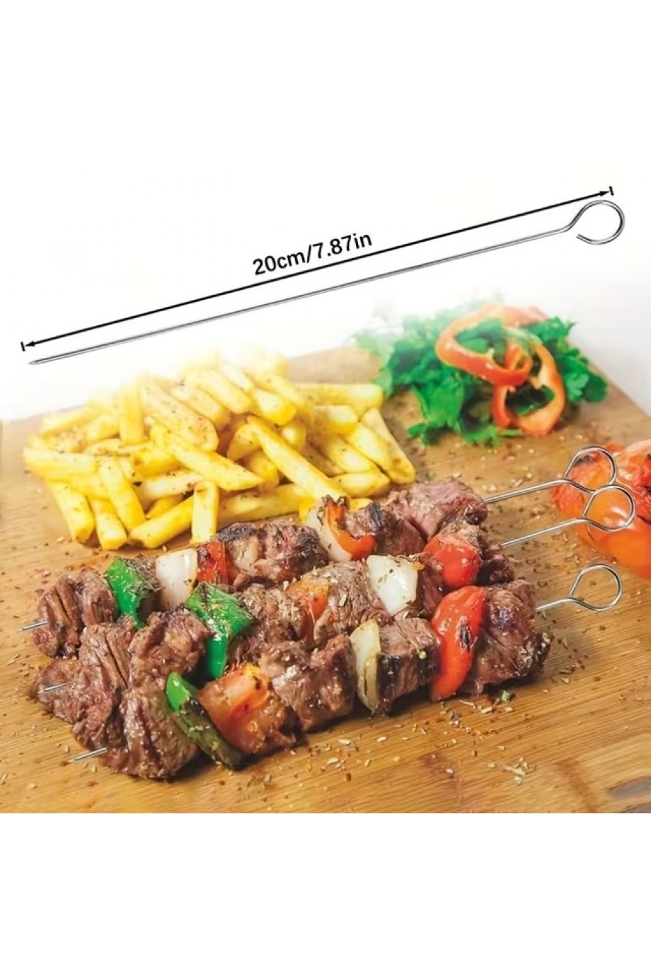 10'lu Paslanmaz Çelik Şiş Seti (20 cm) - Airfryer & Mangal