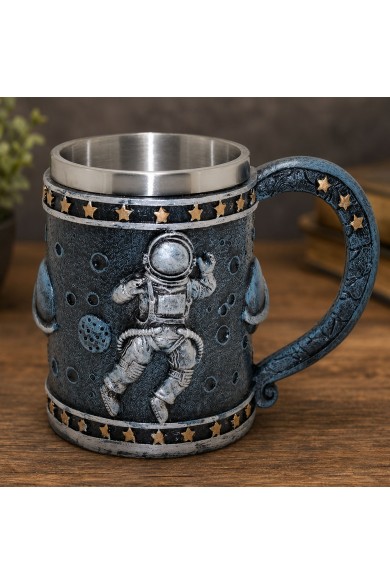 3D Astronot Tasarımlı Kupa Bardak - Çelik İç Yüzeyli - Uzay Teması 3D Astronot Tasarımlı Kupa Bardak - Çelik İç Yüzeyli - Uzay Teması