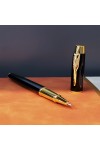 Kutulu Deri Defter ve Metal Roller Kalem Seti - Yaprak Desenli - Baskıya Uygun