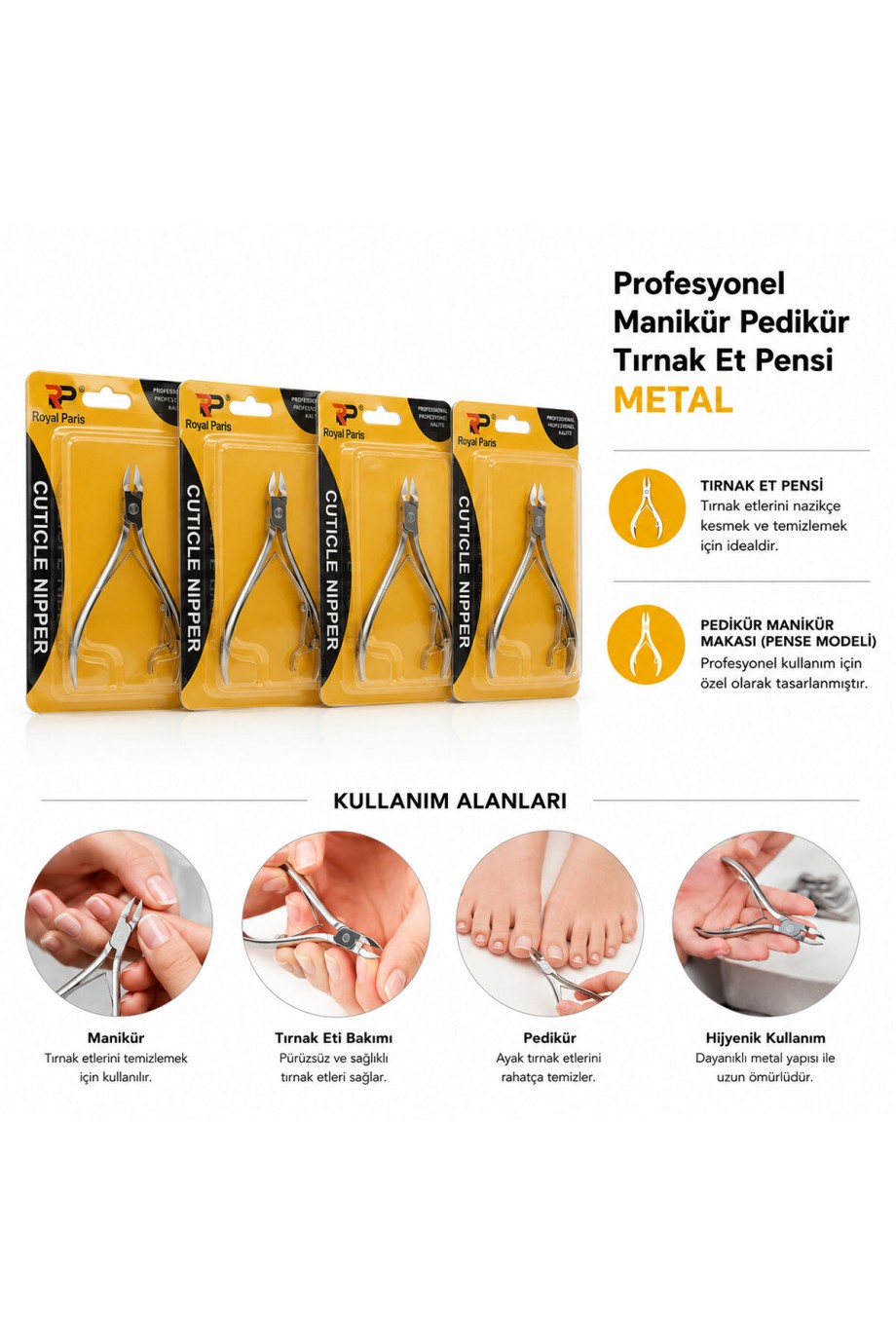 Profesyonel Tırnak Eti Pensi - Manikür Pedikür Makası - Metal