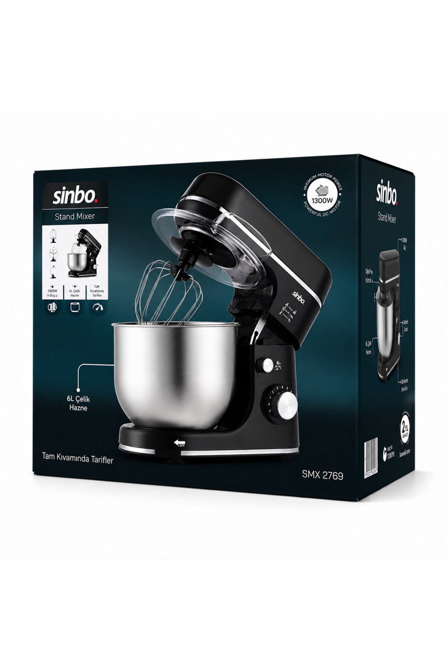Sinbo Standlı Mikser - Siyah Renk - 12 Litre Hazne