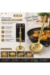 Metal Servis Kevgiri - 27 cm - Gold Renk
