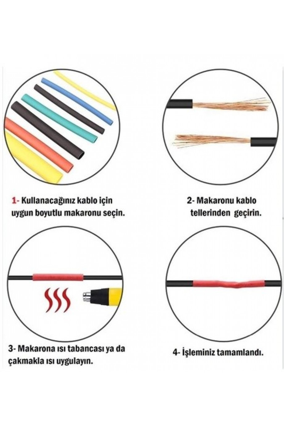 Kablo Koruyucu Makaron Seti 560 Parça Kablo Koruyucu Makaron Seti 560 Parça