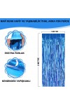 Ekstra Metalize Mavi Renk Saçaklı Arka Fon Perde 1x2 metre Ekstra Metalize Mavi Renk Saçaklı Arka Fon Perde 1x2 metre