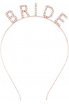 Rose Gold Bekarlığa Veda Kristal Taş Bride Tacı