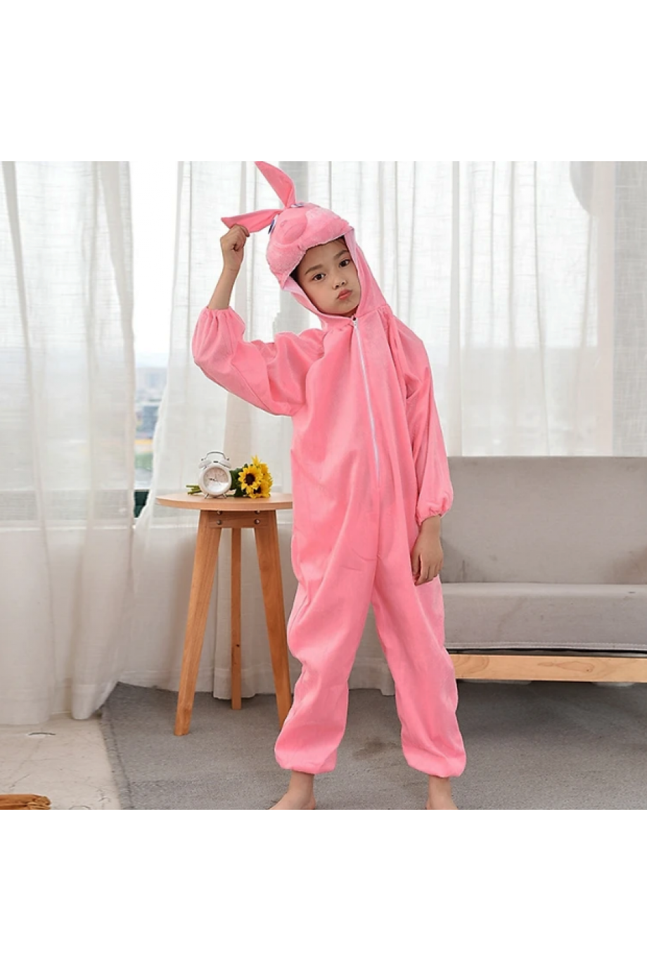 Çocuk Tavşan Kostümü Pembe Renk 4-5 Yaş
