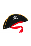 Yetişkin Boy Kadife Jack Sparrow Denizci Kaptan Jack Korsan Şapkası 50X20 CM