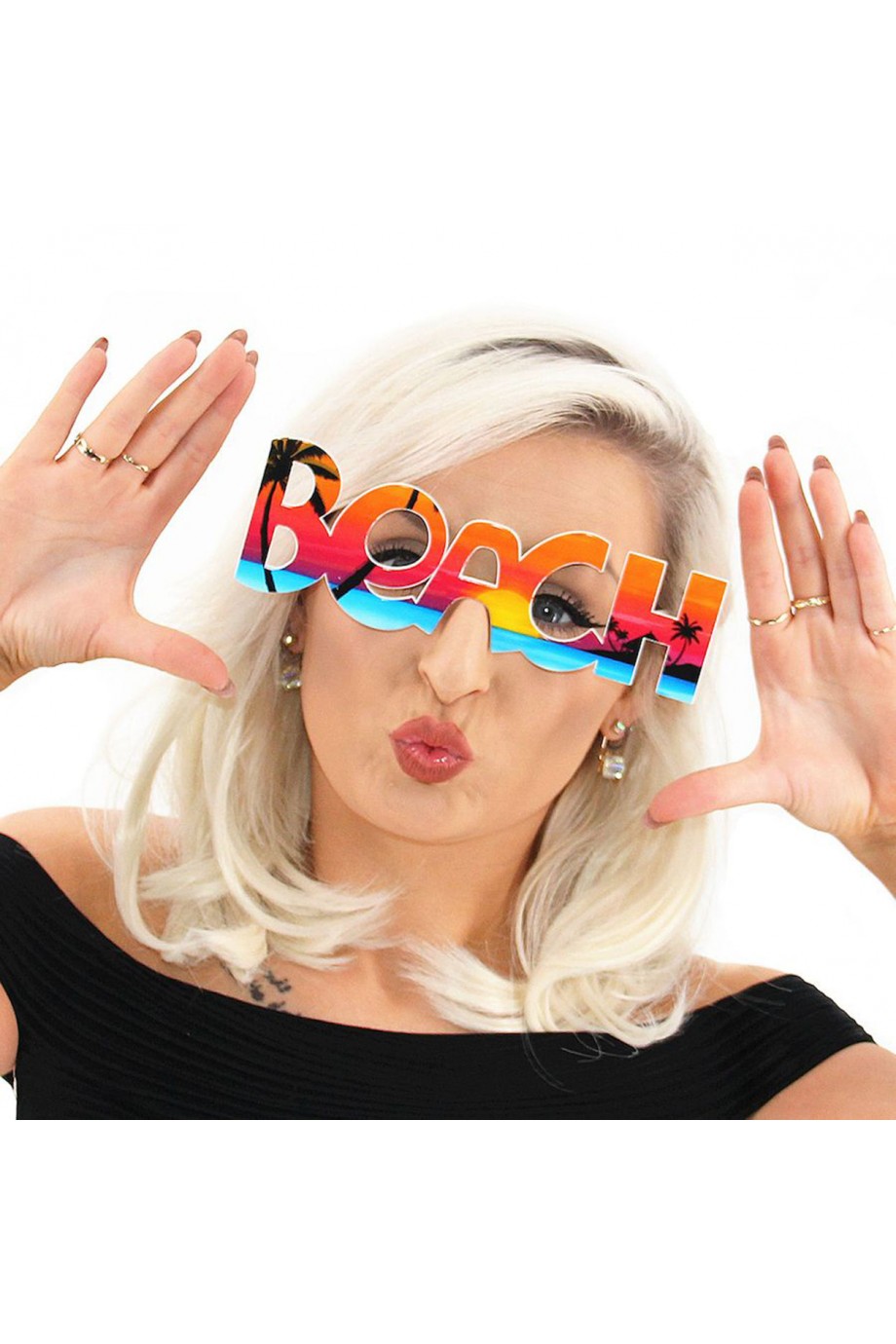 Beach Yazılı Parti Gözlüğü