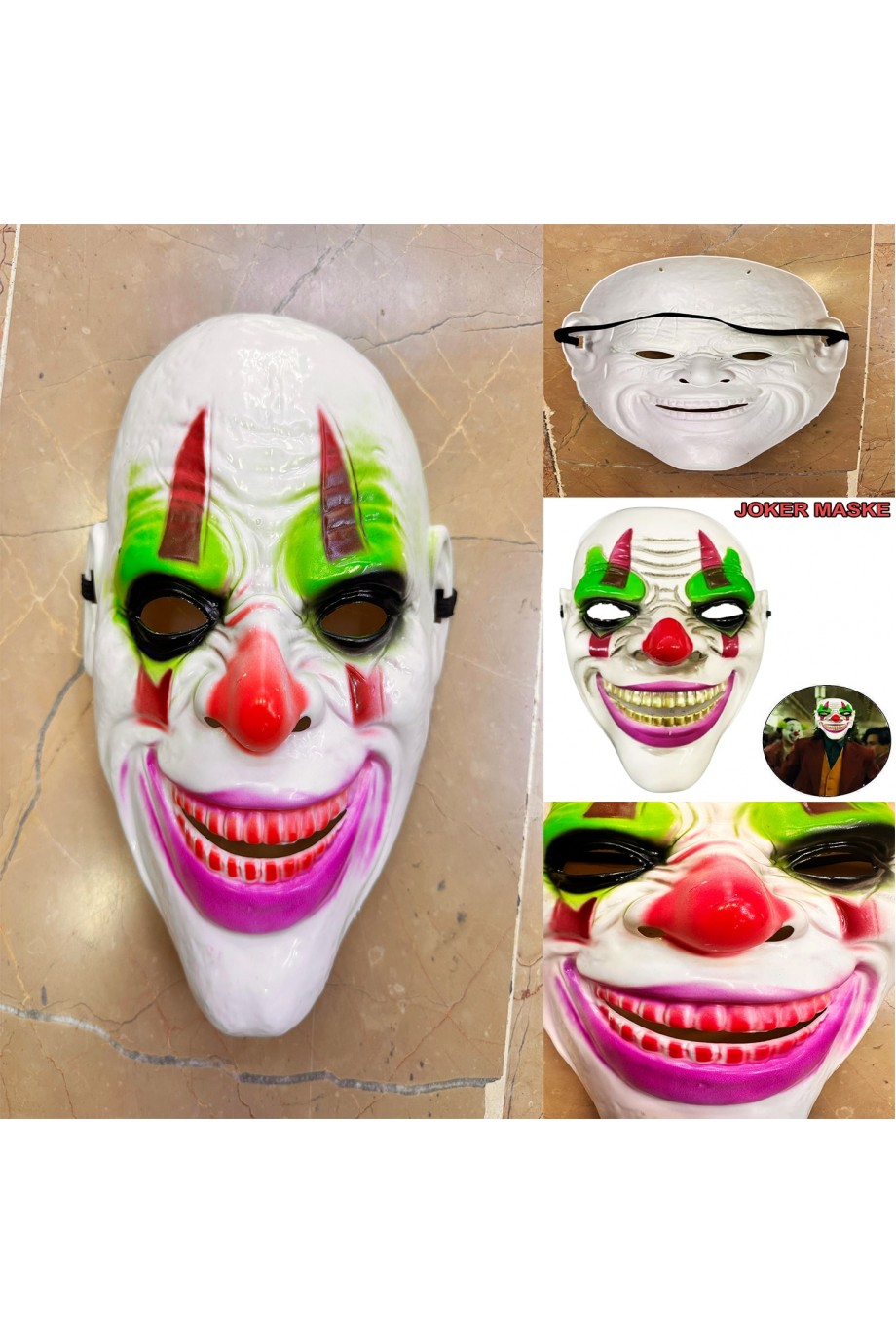 Psikopat Palyaço Temalı Joker Maskesi
