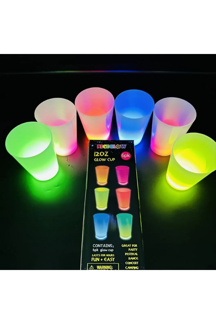 Glow Partisi Bardakları 6 Renk 6 Adet