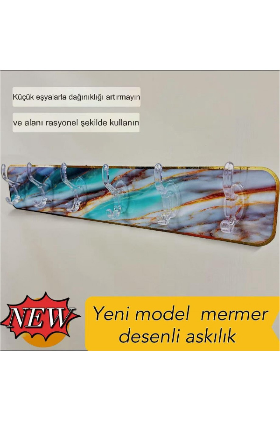 Mermer Desenli Yapışkanlı Askılık Mermer Desenli Yapışkanlı Askılık