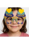 Cupcake Temalı Doğum Günü Renkli Karton Happy Birthday Gözlüğü 6 Adet
