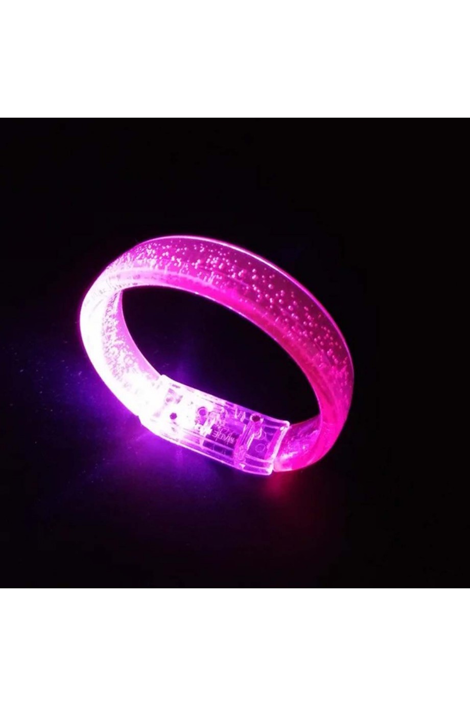 Pembe Led Işıklı Baskı Yapılabilen Pilli Bileklik Bilezik