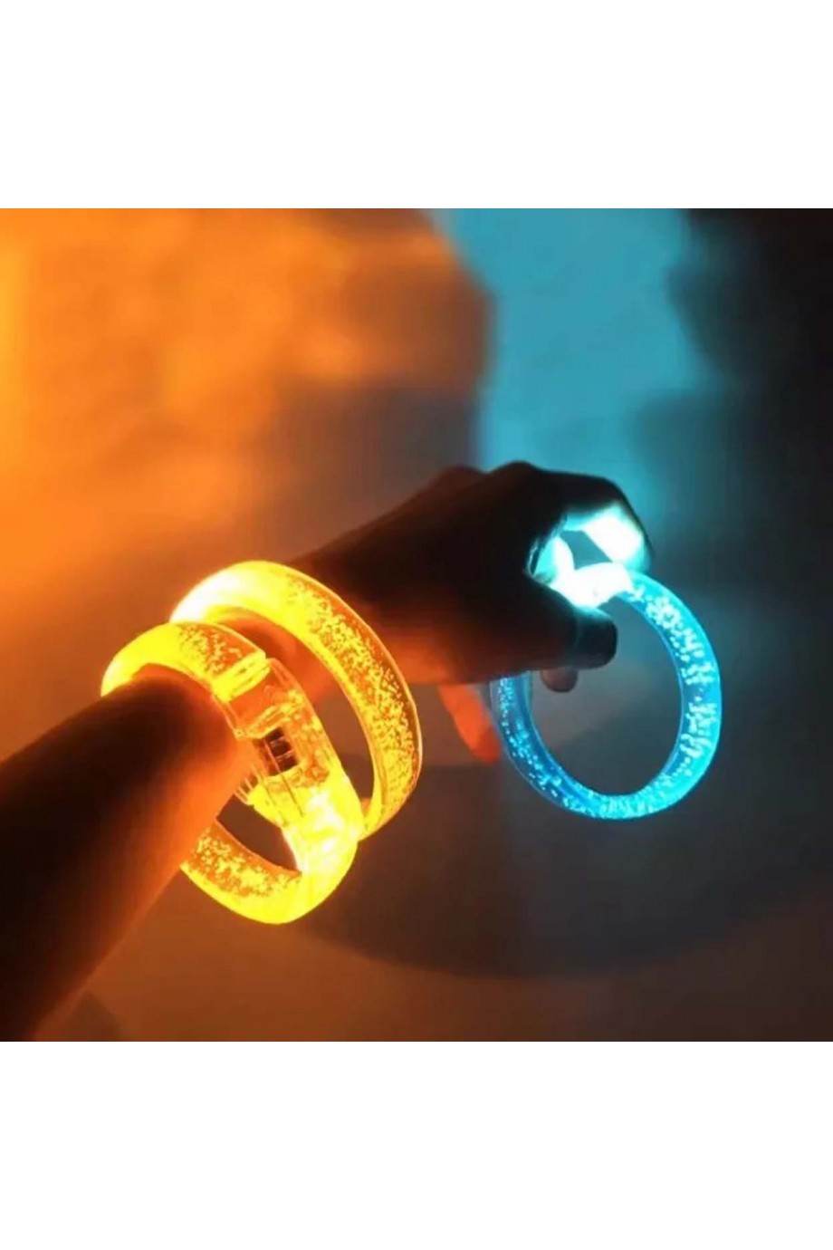 Turuncu Led Işıklı Baskı Yapılabilen Pilli Bileklik Bilezik