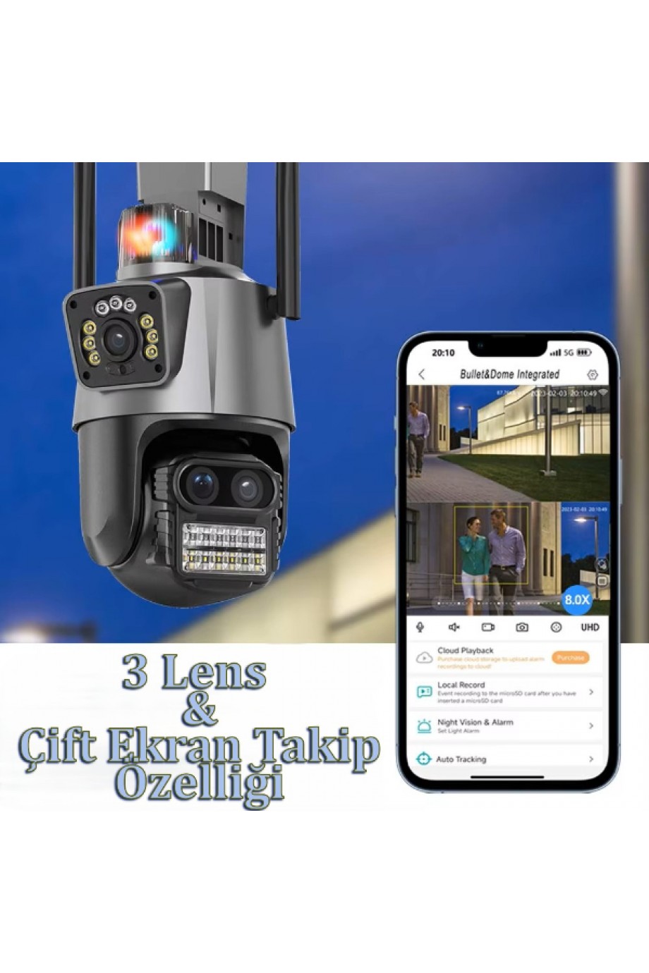 3 Lens Wi-Fi Güvenlik Kamerası 3 Lens Wi-Fi Güvenlik Kamerası