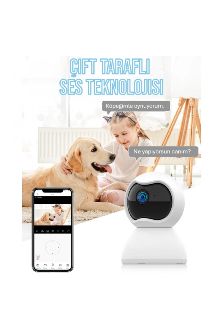 Çift Taraflı Ses Özellikli Wi-Fi Kamera