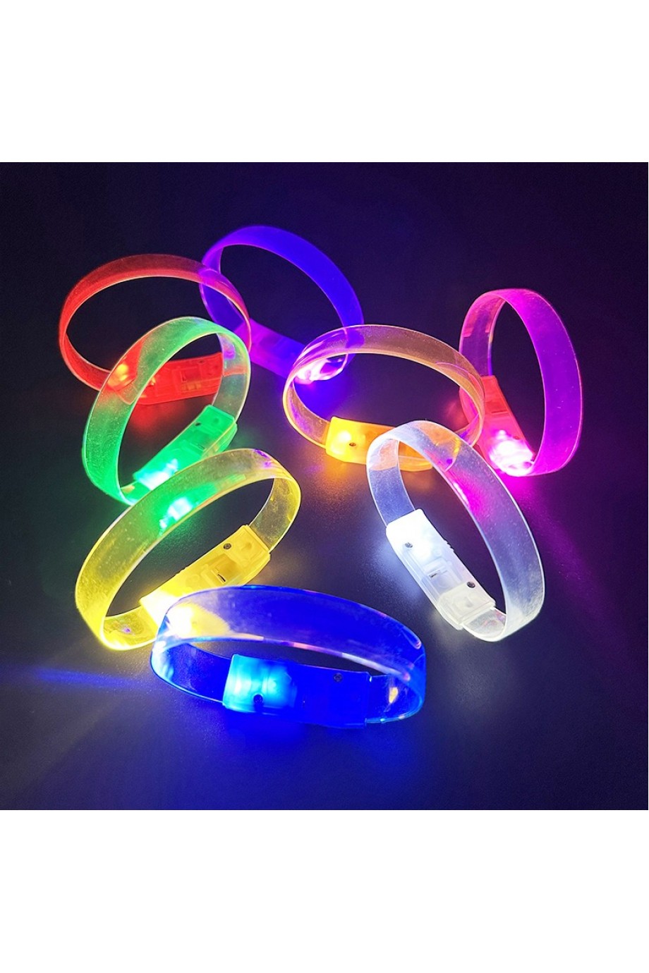 3 Modlu Pilli LED Işıklı Esnek Parti Bilekliği Pembe