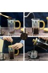 Ahşap Detaylı 350 ml Cam French Press