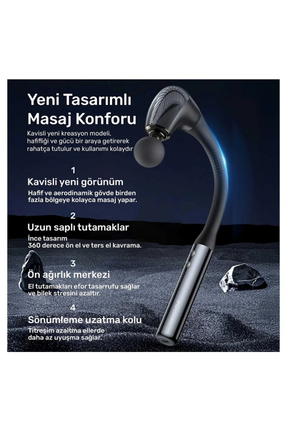 4 Başlıklı Uzun Saplı Ergonomik Profesyonel Sporcu Masaj Tabancası 4 Başlıklı Uzun Saplı Ergonomik Profesyonel Sporcu Masaj Tabancası