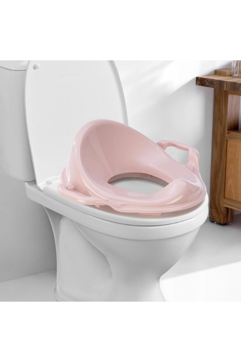 Pembe Kulplu Çocuk Klozet Adaptörü
