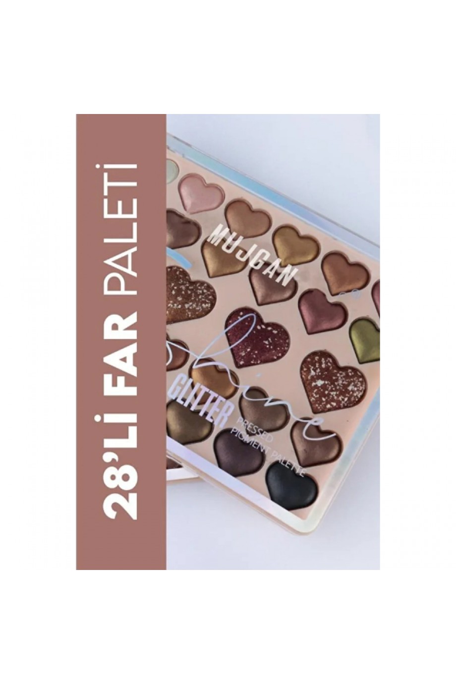28'li Sedefli Shine Kalp Far Paleti - 2'li Set