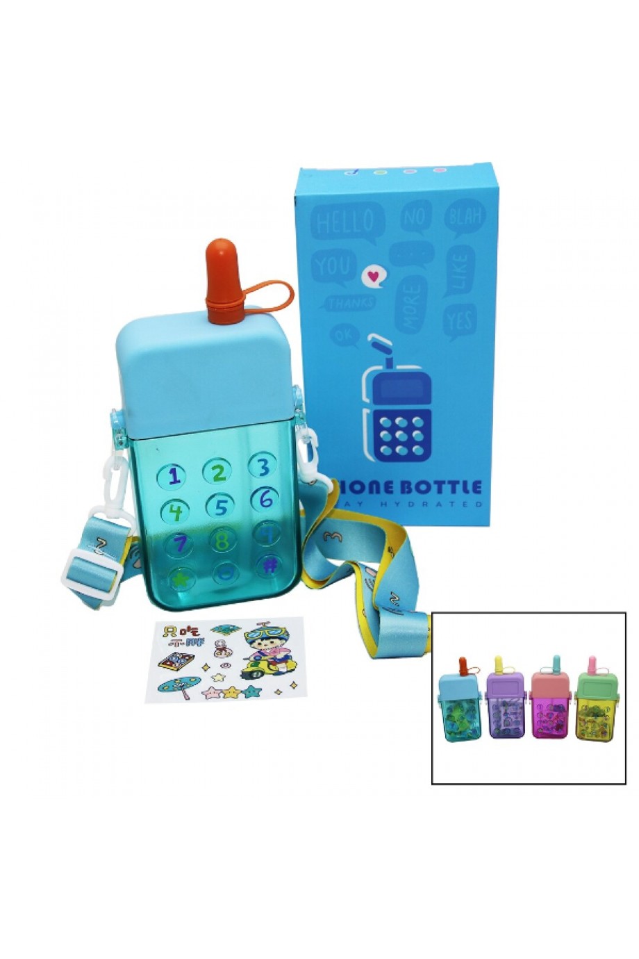 Telefon Tasarımlı Renkli Çocuk Suluk Matara