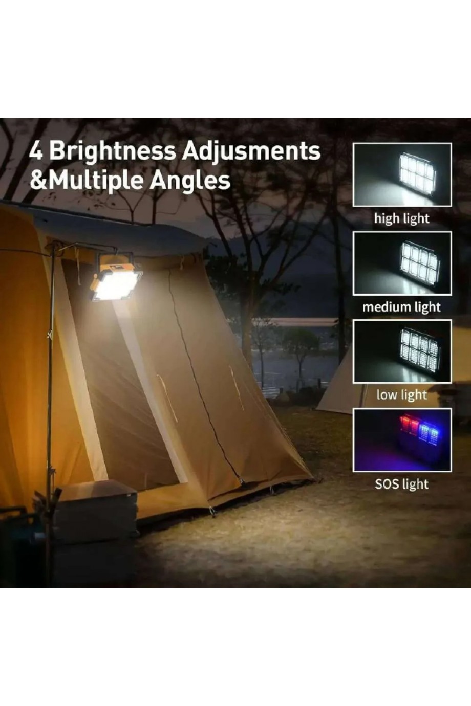 3600mAh Pil 4 Seviyeli Şarjlı Standlı LED